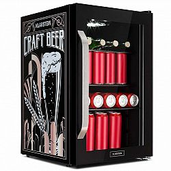 Klarstein Beersafe 70 Craft Beer Edition, chladnička, 70 l, 3 police, panoramatické sklenené dvere, nehrdzavejúca oceľ