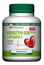 Bio Pharma Koenzým Q10 60 mg+Vit.E Forte 120 kapsúl
