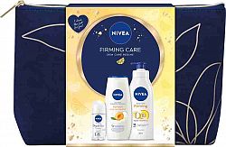Nivea Firming Care Dámska darčeková sada v kozmetickej taške 400 ml telové mlieko + 250 ml sprchový gél + 50 ml guľôčkový antiperspirant