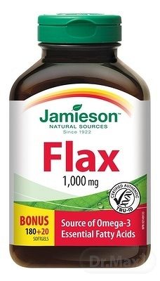Jamieson Flax Omega 3 1000 mg ľanový olej 200 kapsúl