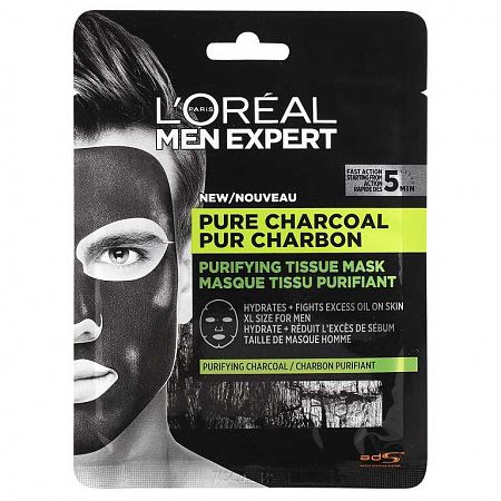 L’Oréal Men Expert Pure Charcoal plátenná maska 30 g